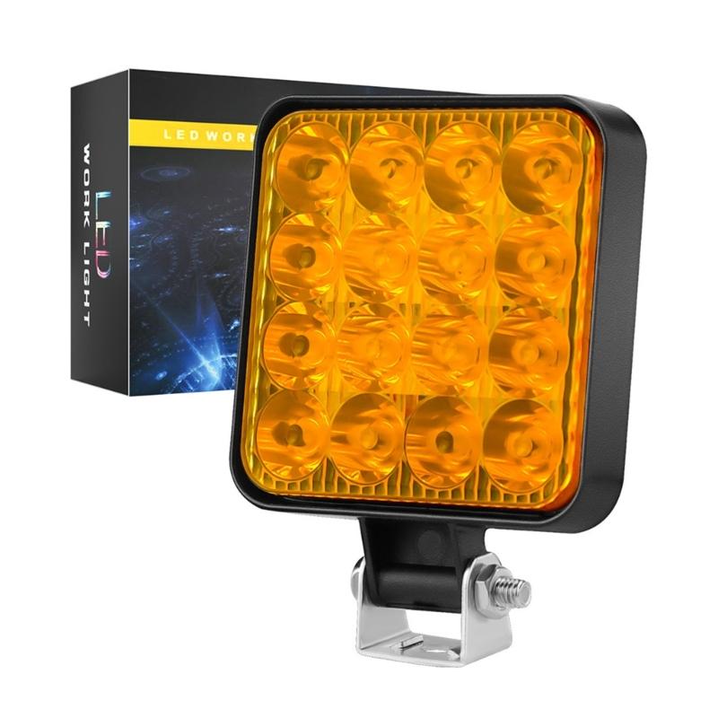 48W 12V 1200LM 6500K Work Light Pods Driving Flood Off Road Lamp Bumper Truck 2x