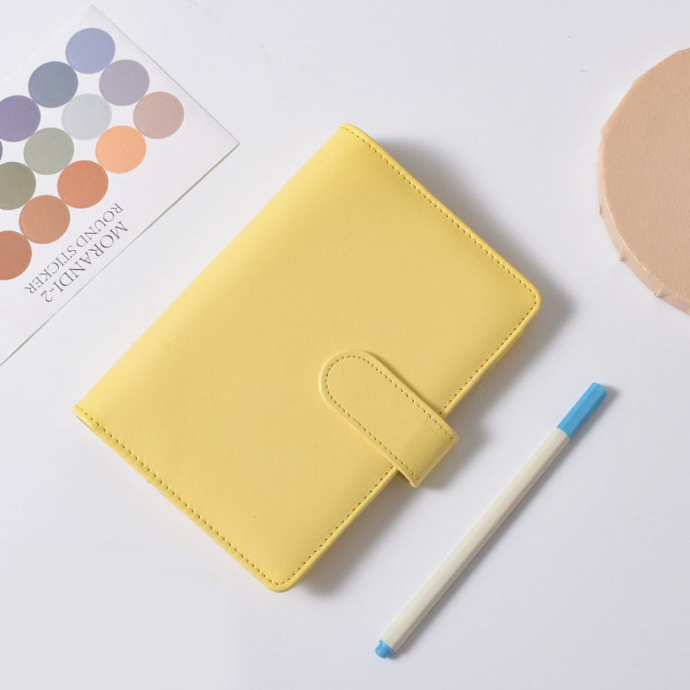 A6 Cash Budget Ledger Magnetic button PU Leather Folder Stickers Loose-leaf Notebook Office