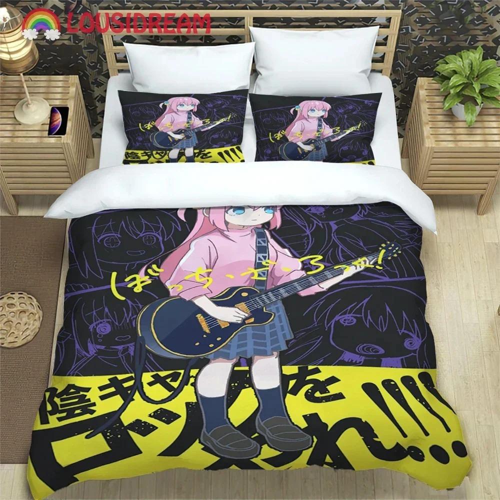 Comfortable Anime Print Bedding Set With Duvet Cover And Pillowcases King Queen Twin Sizes For All Ages