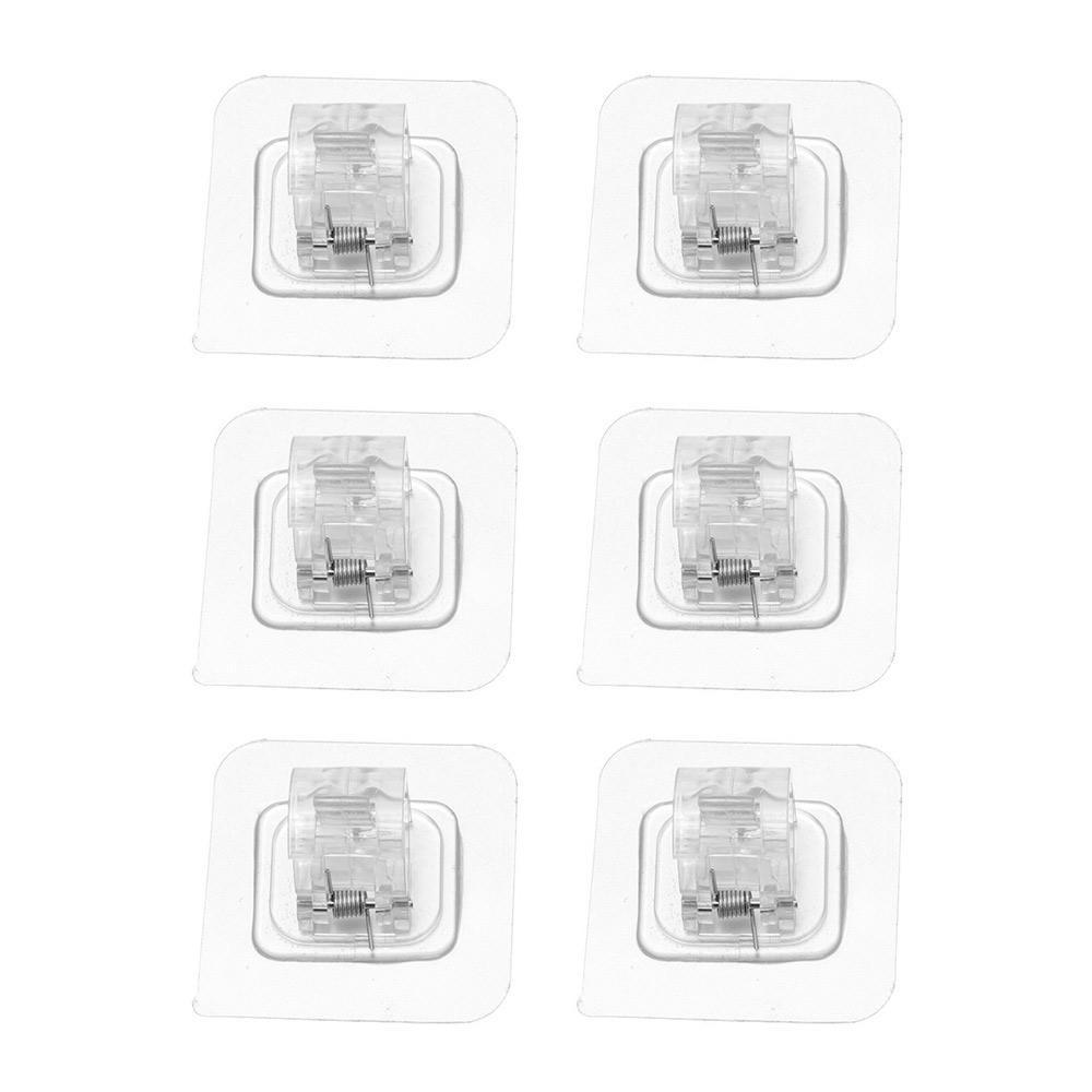 6 шт. Держатель для карниза без сверления, прозрачный настенный держатель для карниза, штора