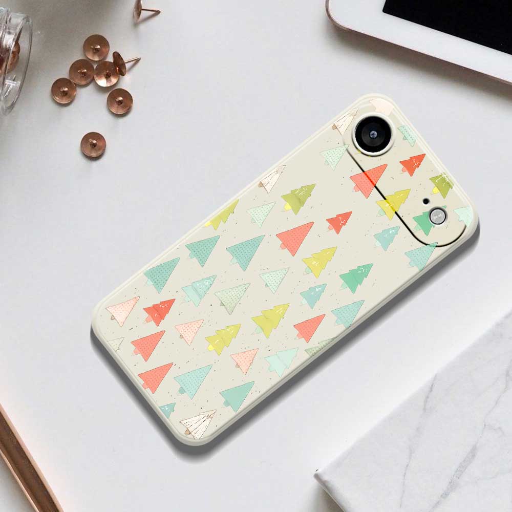 For iPhone 17 Air Case Colorful Trees Pattern Printing Straight Edge TPU Phone Back Cover