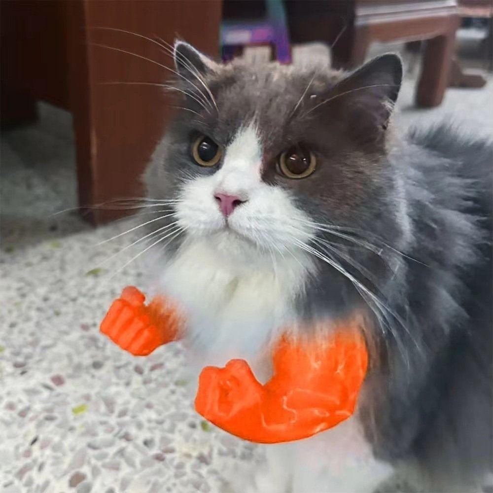 Neck Hanging Cat Fist Arm 3D Printed Pet Cosplay Costume Cat Muscle Neck Arm Birthday Party