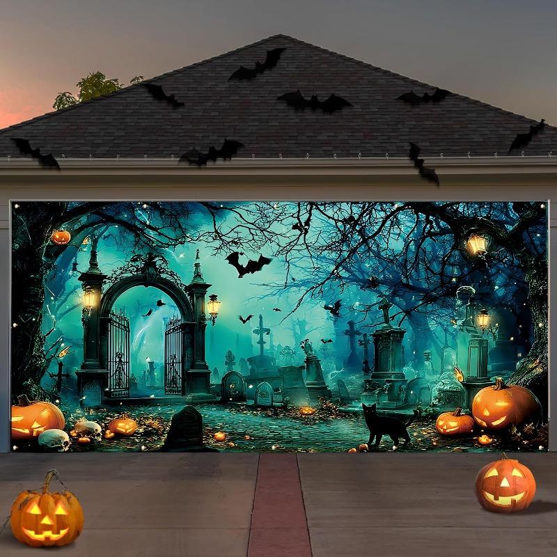 2D flat banners 2D house number banners 2D flag banners 1 Halloween garage door banner