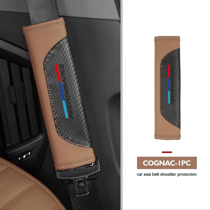 BCGRR1 Universal Car Seat Belt Leather Shoulder Strap Protector Pad For BMW X1 X3 X4 X5 X7 G20 G38 F20 F39 F48 E46 E60 E36 E39