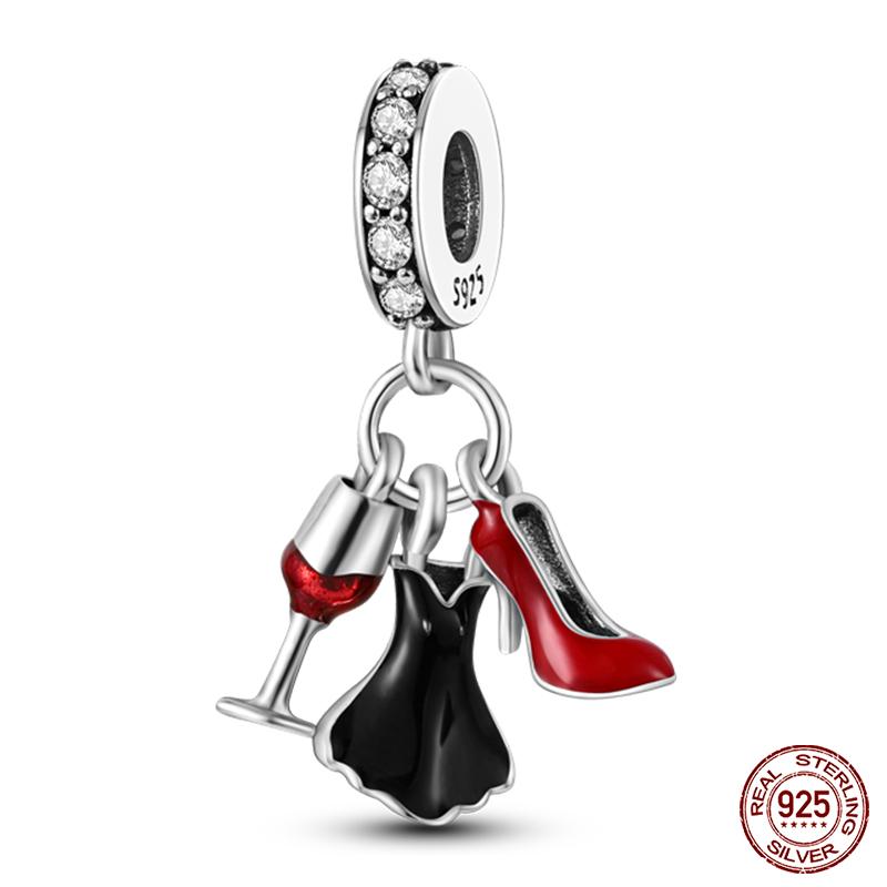 100% Copper Love Strawberry Cherry Red Series Charm Beads For Brand Original Bracelet Diy Fine Jewelry Gift