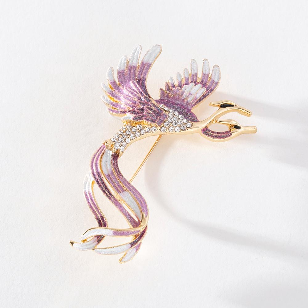 Pinkdudu Romantic 3 Color Phoenix Ancient Style Brooch Retro Luxury Charming Mythical Creature Brooch Pin for Women PD1223