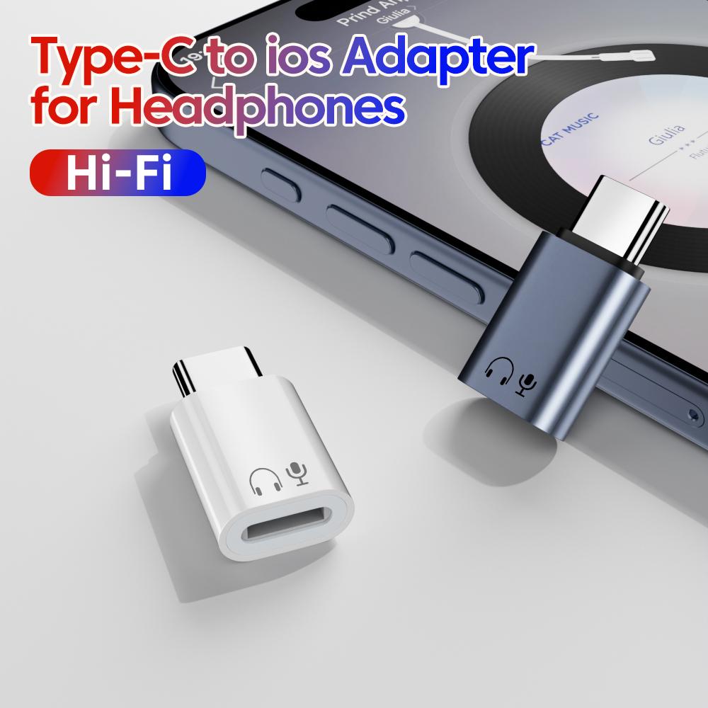Type C To Lightning Headphone Audio Adapter for Iphone 15 16 Pro Max Samsung iPad MacBook USB C Adapter Earphone Converter