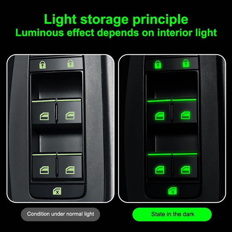 Кнопка подъема стекла двери автомобиля Светящаяся кнопка переключателя Наклейка Панель управления окнами