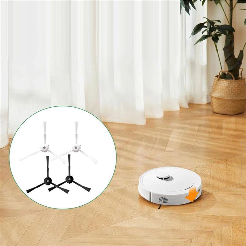 YCOC-8шт Боковые щетки Аксессуары Для Робот-пылесоса Roborock Q Revo /P10 Запчасти, Черно-белые Боковые щетки