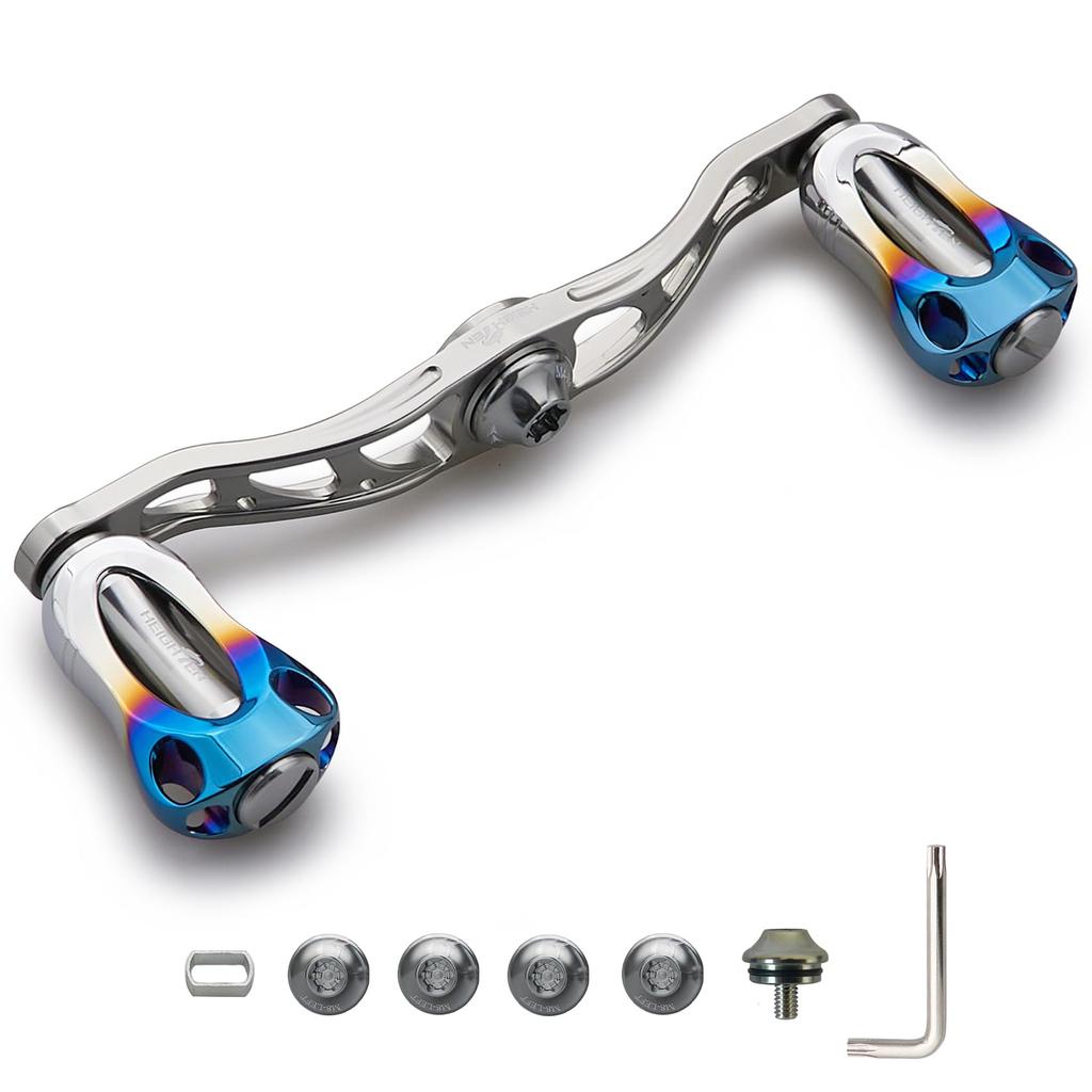 HEIGHTEN Reel Handle with 22mm Compatible with and Abu Garcia Baitcasting Aurora Series 88/90/105/115mm Knob, Shimano, Daiwa, Reels, (105mm -