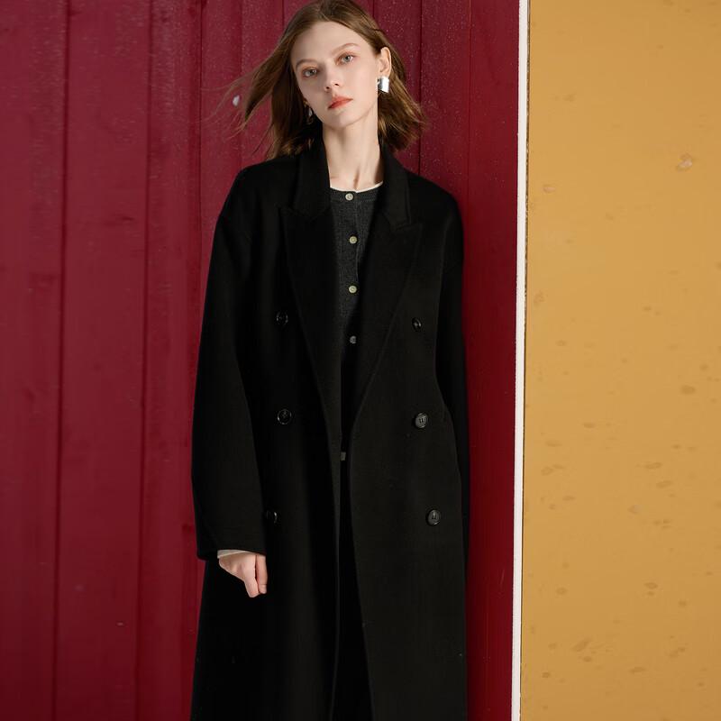 Sancai Women's 100% Wool Notched Lapel Winter Coat