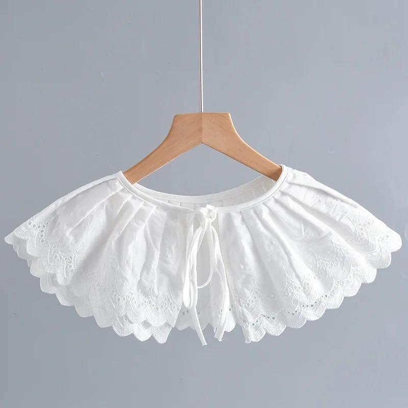 Double Layers Fake Collar Shawl Women Sweet Shirt Detachable Collar Shoulder Wraps Girls Summer False Collar Decorative