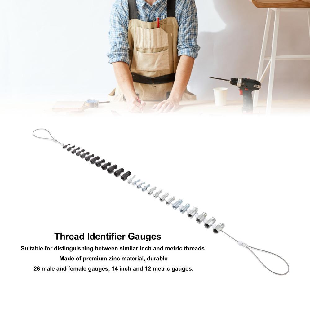 26 Male Female Gauges Accurate Thread Checker Tool Standard and Metric Thread Gauge Tool  Workshop