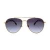 Burberry B. Monogram Exclusive Logo Pattern Series Metal Pilot Sunglasses Women sunglasses Gold Dark-Gray-Gradient B3128-1109-8G