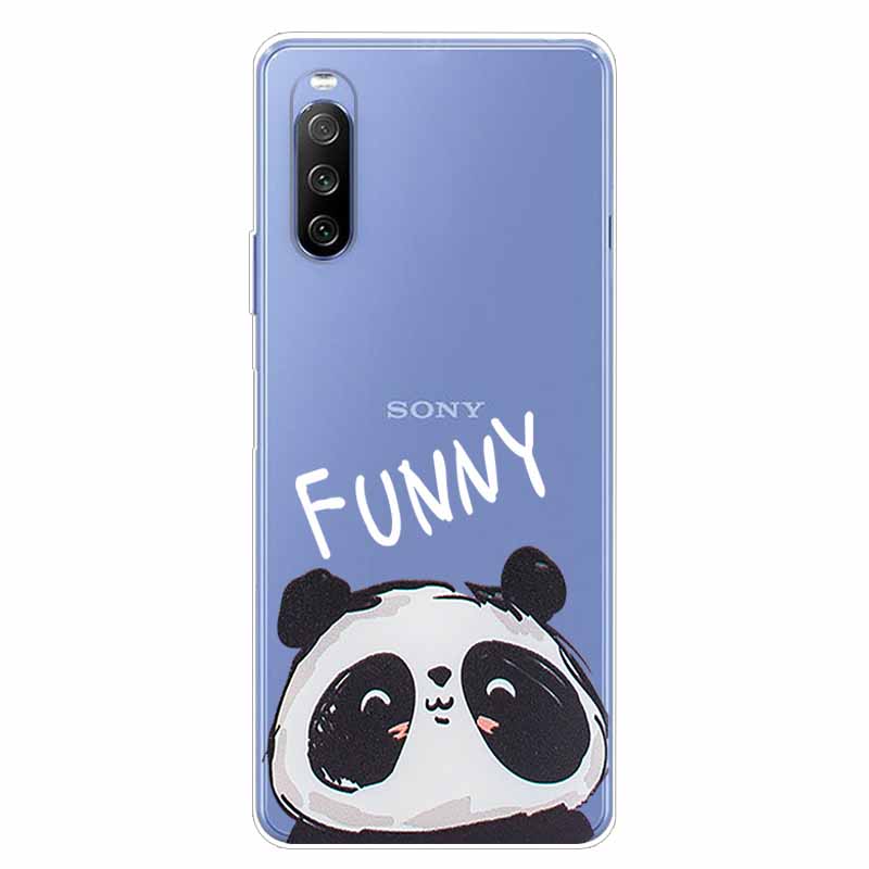 Чехол для Sony Xperia 10 III ТПУ Силикон Мягкий Мультяшный Прозрачный Чехол для Sony Xperia 1 5 III Ace II Чехол для Телефона Прозрачный Coque