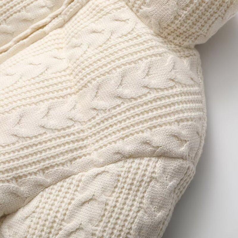 Осенняя новая женская одежда, европейский и американский французский дизайн, модная универсальная вязаная хлопковая куртка