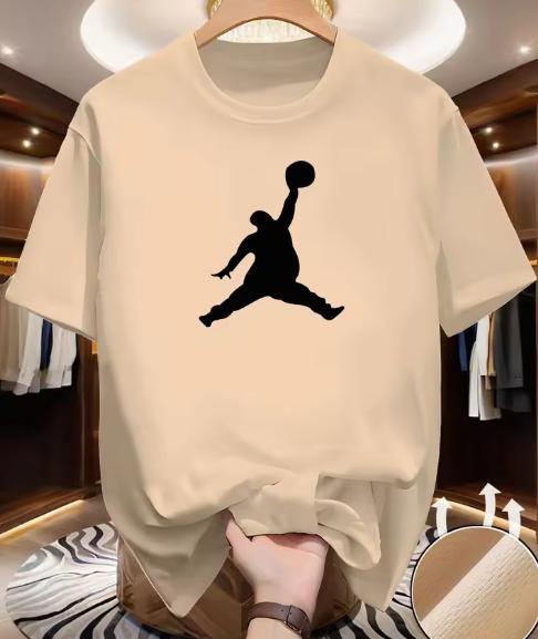 Summer Casual Unisexs TShirt Basketball Print Soft And Loose Round Neck Top For Unisex Loose Soft Cool Male Short Sleeve Tees