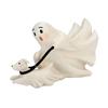 Halloween Ghost Walking Dog Statue Cute Ghost Dog Figurine Resin Ghost Sculpture Tabletop Ornament for Indoor Outdoor Decor