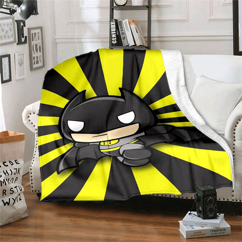 1pc Chibi Batman Wallpaper Cartoon Blanket,Portable Throw for Travel & Camping, All Season Cozy Blanket,Ideal Gift