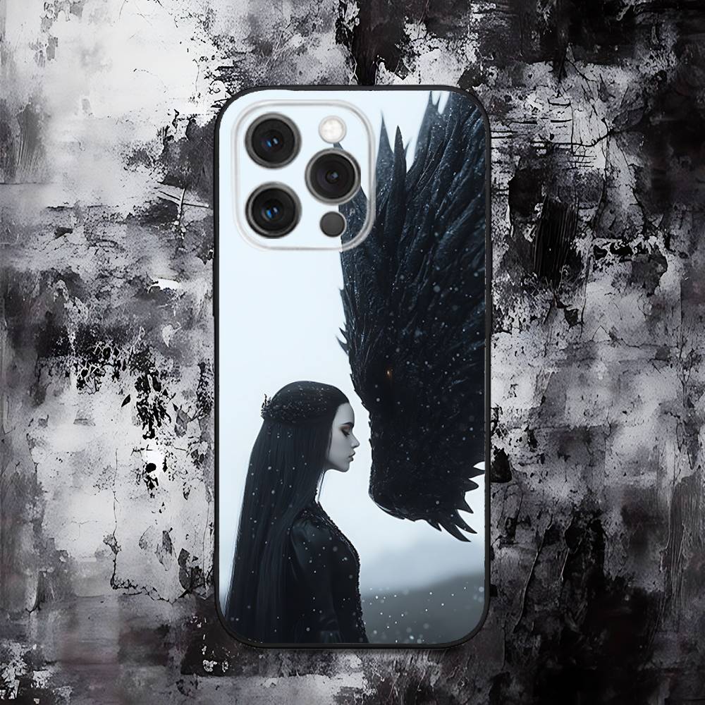 Dragon Mother Cool D-Daenerys Phone Case For iPhone 16,15,14,13,12,11,Pro,Max,Plus,X,XS,SE,E,Mini,Soft Silicone Black Case