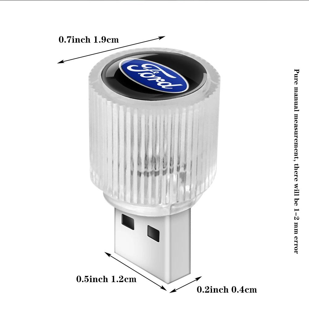 Автомобильная наклейка Ford Авто Мини USB светодиодный свет Декоративные атмосферные лампы Авто Портативный свет Для Ford ST FOCUS 2 3 Mondeo Fiesta Kuga