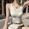 Summer Outerwear Slim Short Sexy Sweet & Hot Style Ripped Hollow-out Knitted Camisole Tank Top Women's Hot Girl Sleeveless Top