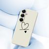 For Samsung Galaxy S25 Case Black Love Pattern Printing Straight Edge TPU Phone Back Cover