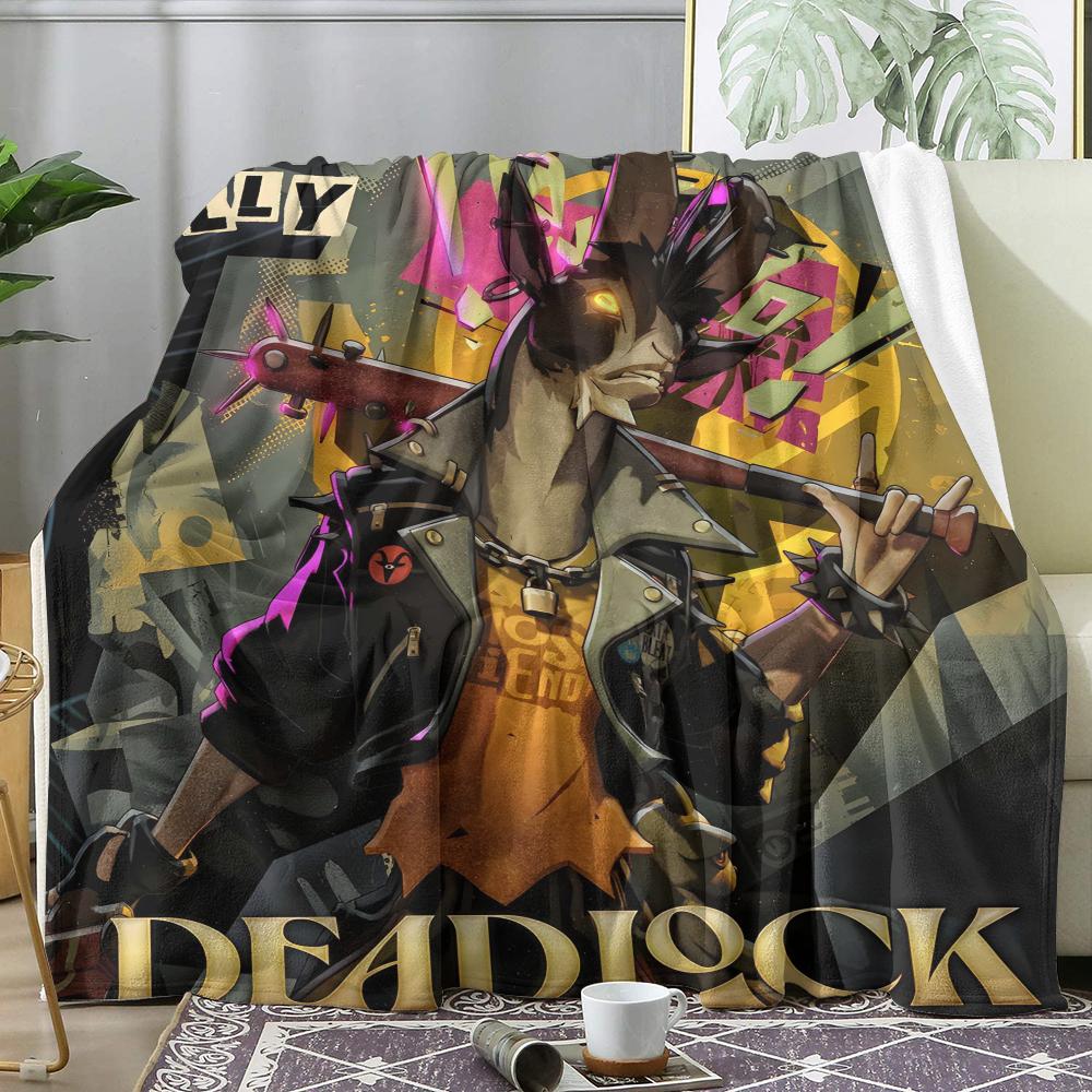 D-Deadlock Throw Soft Flannel Throw Summer AC Blanket Lightweight Cool Nap Blanket for Sofa Bed Couch Travel