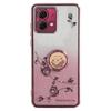 KADEM For Motorola Moto G84 5G Case Ring Kickstand TPU Flowers Phone Cover Gradient Glitter
