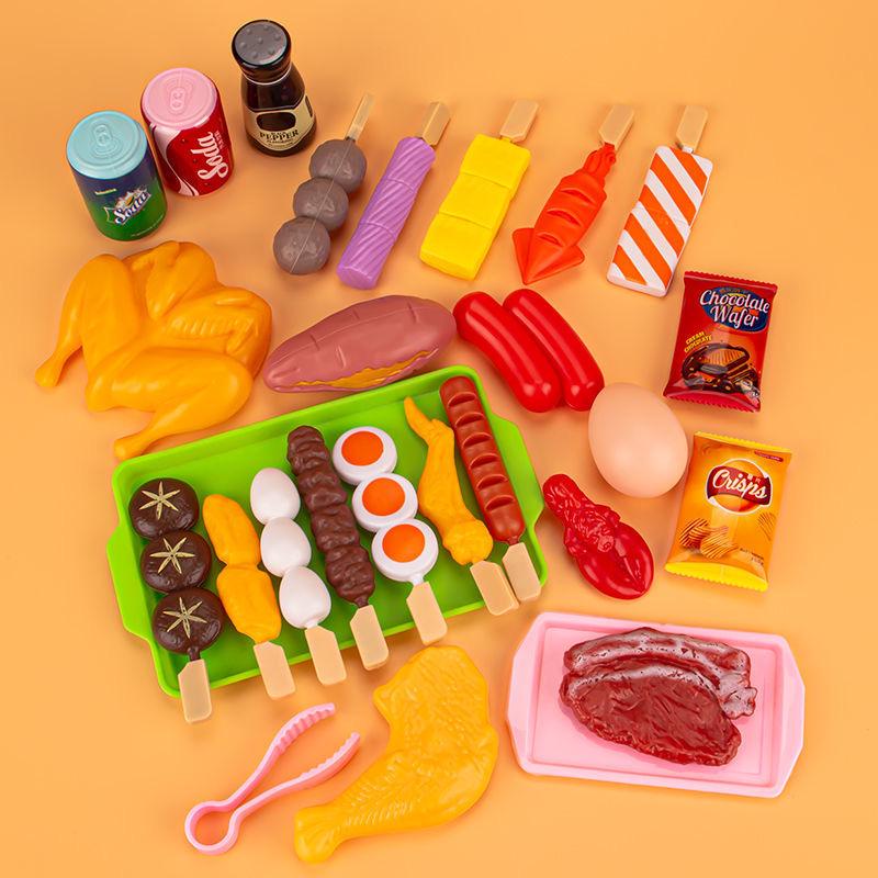 Children Kitchen Toys Simulation Food Barbecue Cookware Cooking Role Play Toys Educational Gift Toys for Kids