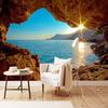 3d обои стерео морской пейзаж фреска риф пещера фреска гостиная спальня расширение пространства фон обои
