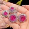 Jewelry Copper Bottom Gold-Plated Rose Cut Dragon Fruit Color Temperament Light Luxury Suit Women 16-10M