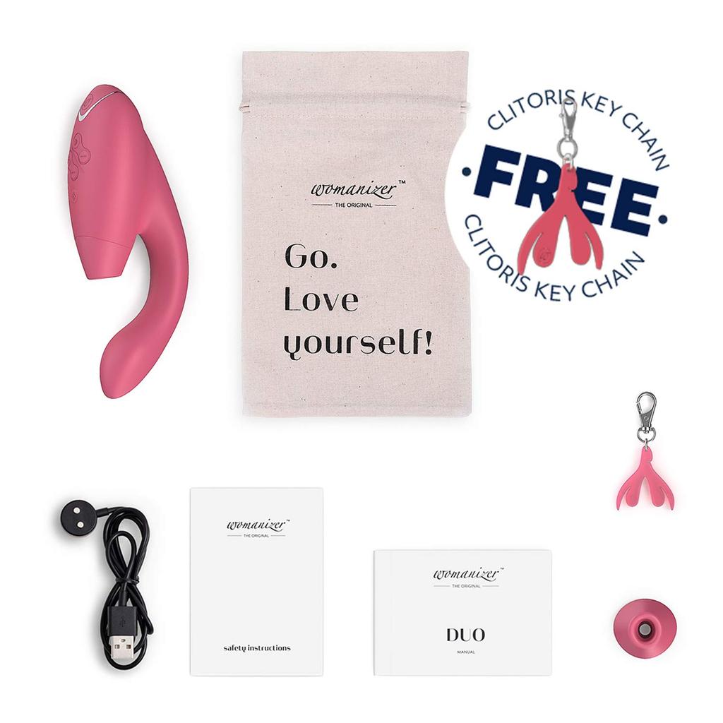 Womanizer Duo Clitoral Suction Vibrator Vibrator Adult Toy Clitoral Stimulation Smart Silence Rabbit Vibrator 12 Stimulation Levels Waterproof Gift
