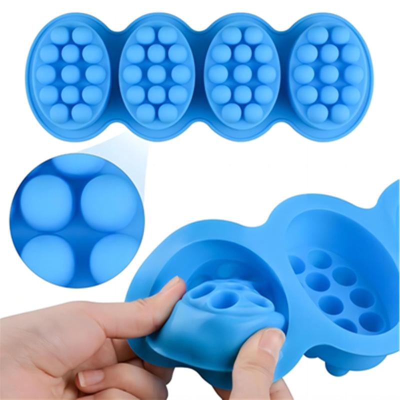 LMETJMA 3D Silicone Massage Bar Soap Molds Handmade Soap Molds for Soaps Making DIY Hair Scalp Brush Soap Bar Molds JT356