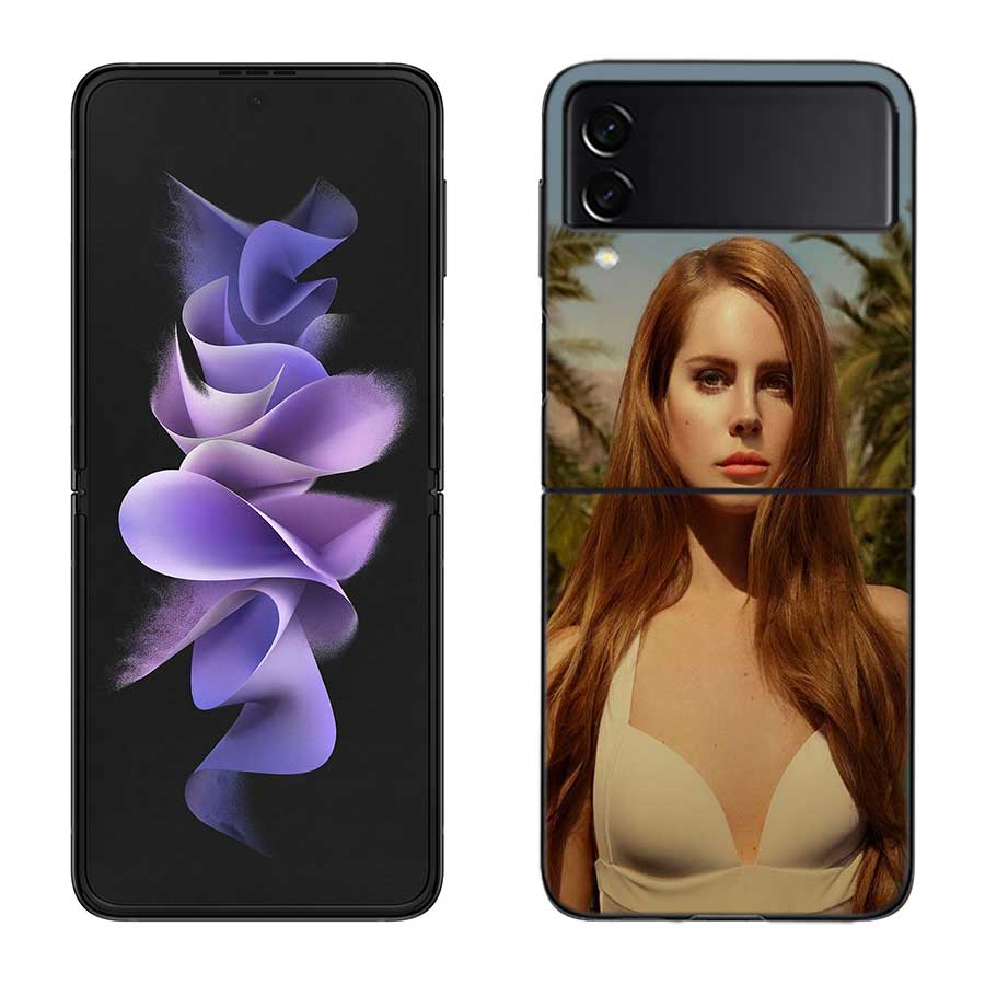 Чехол для телефона певицы Ланы Дель Рей для Samsung Z Flip 7 6 5G Galaxy Z Flip 5 4 3 Черный Жесткий Чехол для Телефона Роскошный ПК Корпус Coque