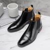 Мода Мода Мужские Черные Коричневые Заостренные Деловые Повседневные Ботильоны Мужские Зимние Высокие Новинка Удобные Кожаные Ботинки Челси