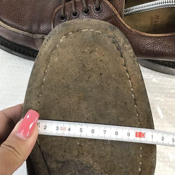 Italy Vintage Hawkins Mackay U-Tip Pebbled Leather Shoes 41 26-26.5cm Brown(USED)