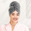 Женское большое полотенце для волос из микрофибры, сухое полотенце для волос с резинкой, быстросохнущее, для влажных густых вьющихся волос, супермягкое полотенце для волос