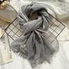 Spring and Summer Thin Breathable Linen Scarf for Women, Artistic Solid Color Shawl Pure Linen Scarf for Women