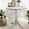White Lace Tablecloth Rectangle For Wedding Party Coffee Table Cover Table Cloths Placemats Dish Coaster Embroidery Fabric