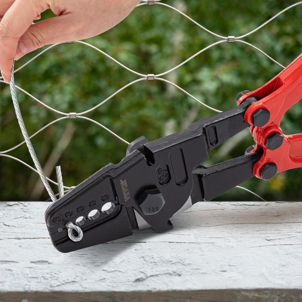 24 Inch Hand Swager Crimper 5 Cavity 1/16 to 3/16inch Swaging Tool for Copper Aluminum Oval Sleeves and Stop Sleeves Wire Rope Crimping Tool Propress
