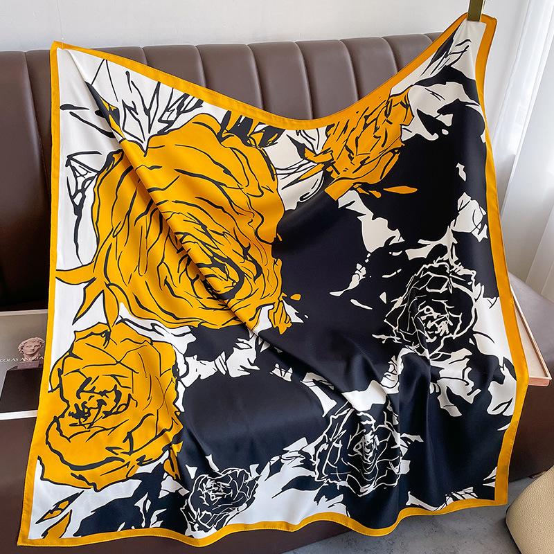 New Printed Floral Fashion Scarf Scarf with Shawls Fashionable Shawls Thin Warm Sunscreen Scarf for Women