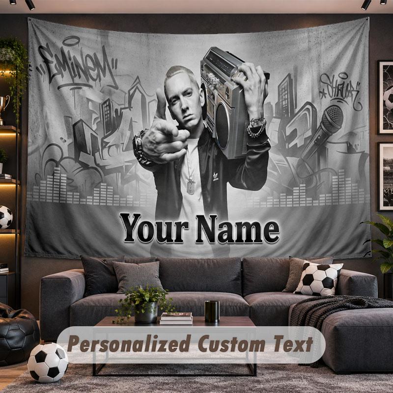 Wall Hanging Tapestry Custom NameEminem Pattern Personalized Printed Fabric Wall Decor