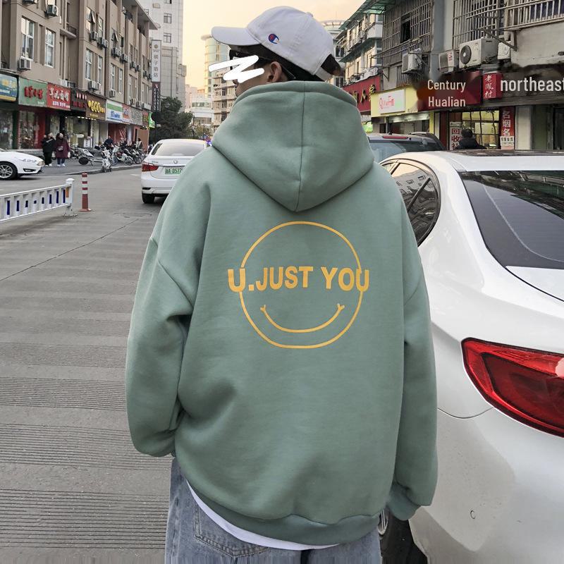 2022 Мужская модная бархатная толстовка с капюшоном в гонконгском стиле - осень/зима, большой размер, унисекс