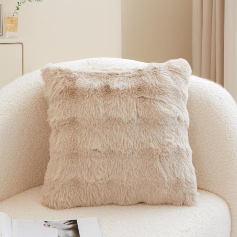 Nordic Cross-Border Bubble Rabbit Fur Plush Cushion Cover - Autumn/Winter Sofa & Bedroom Pillow