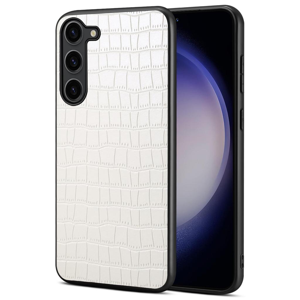 For Samsung Galaxy S23 Case Crocodile Texture PU+PC+TPU Well-protected Phone Cover