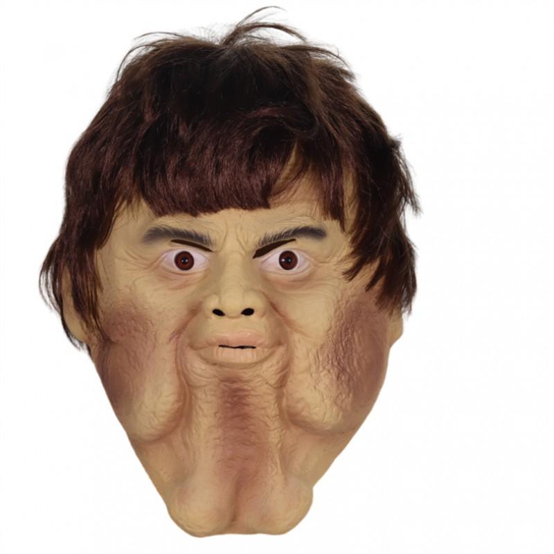 Double Chin Mask Funny Adult Full Face Latex Halloween Horror Party Costume Prop