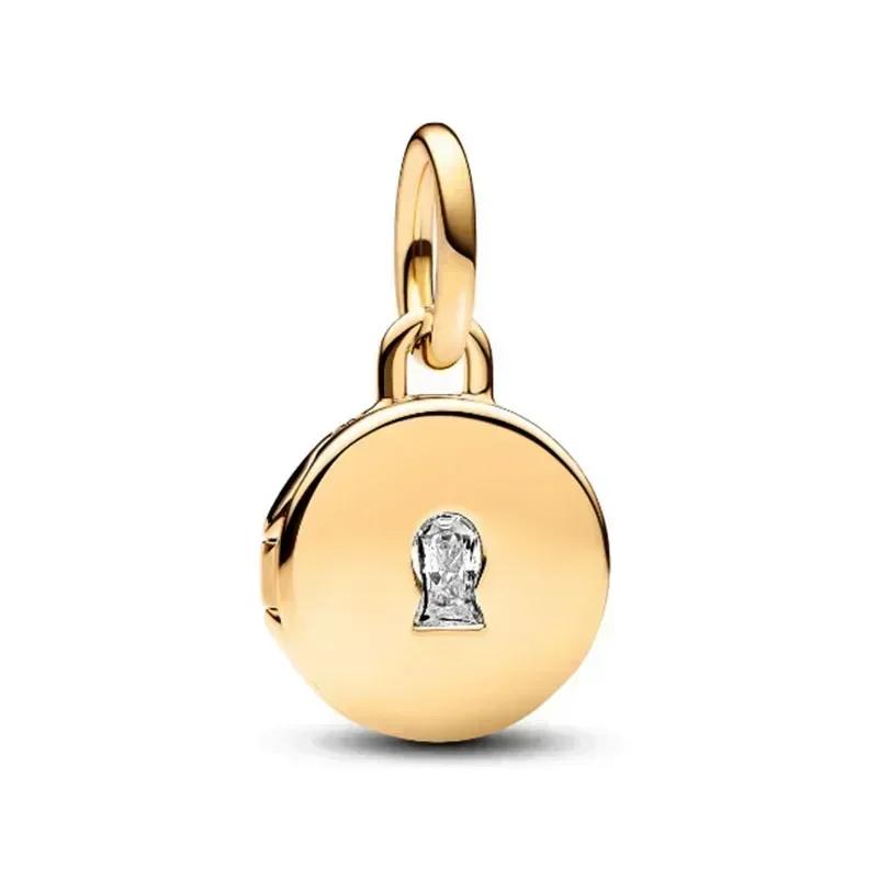 Роскошный золотой цвет серии S925, стерлинговое серебро, классический блестящий кулон «Древо жизни», подходит для оригинального браслета, подарок «сделай сам»