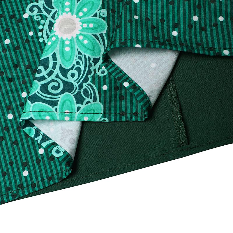 Женское платье больших размеров с круглым вырезом и длинными рукавами с принтом