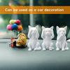 Smart Cat Ornament No See Speak Hear Mini Cat Statue Plastic Animal